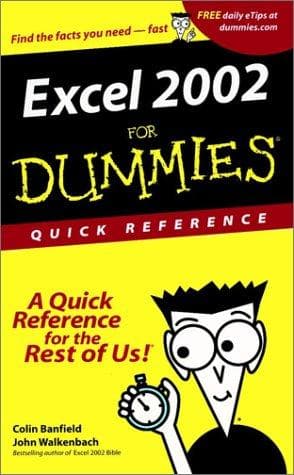 Tapa de Excel 2002 for Dummies Quick Reference