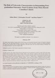 Tapa de The role of university characteristics in determining post-graduation outcomes