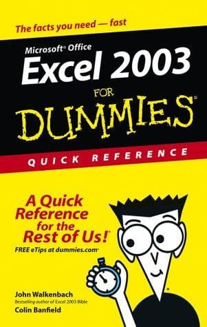Tapa de Excel 2003 for dummies