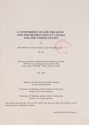 Tapa de A comparison of job creation and job destruction in Canada and the United States