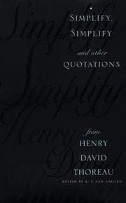 Tapa de Simplify, simplify and other quotations from Henry David Thoreau