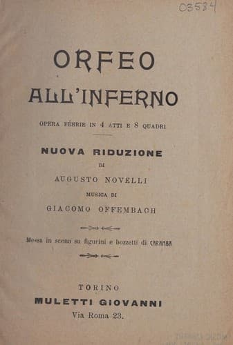 Tapa de Orfeo all'inferno