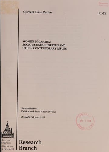 Tapa de Women in Canada