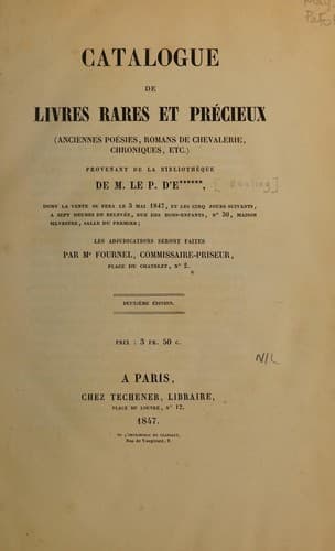 Tapa de Livres rares et précieux
