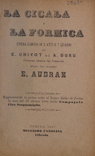 Tapa de La cicala e la formica