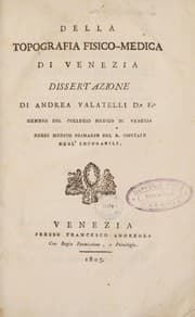Tapa de Della topografia fisico-medica di Venezia dissertazione