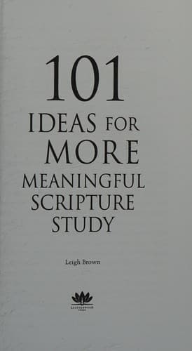 Tapa de 101 Ideas for More Meaningful Scripture Study