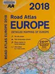 Tapa de 2018 Road Atlas Europe