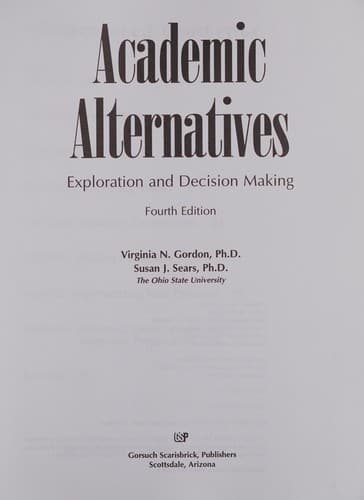 Tapa de Academic alternatives : exploration and decision making