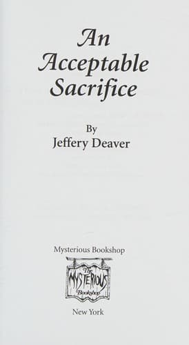 Tapa de Acceptable Sacrifice