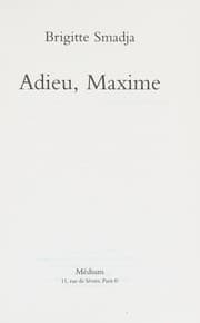 Tapa de Adieu maxime (French edition)