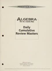 Tapa de ALGEBRA DAILY CUMULATIVE REVIEW BLACKLINE MASTERS 2001C