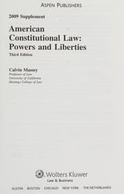 Tapa de American Constitutional Law 2009