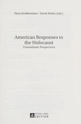 Tapa de American Responses to the Holocaust