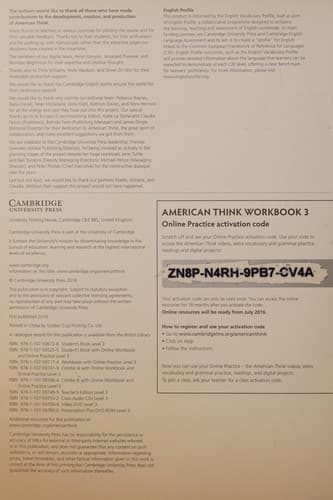 Tapa de American Think Level 3 Workbook with Online Practice