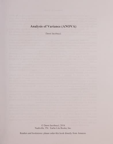 Tapa de Analysis of Variance (ANOVA)