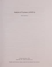 Tapa de Analysis of Variance (ANOVA)