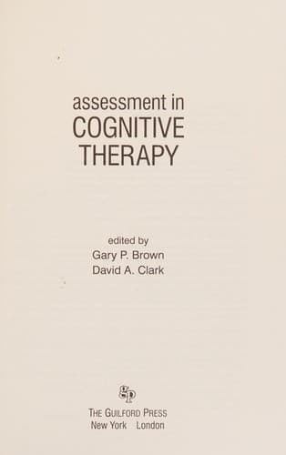 Tapa de Assessment in Cognitive Therapy