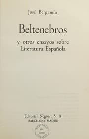 Tapa de Beltenbros y otros ensayos sobre literatura española
