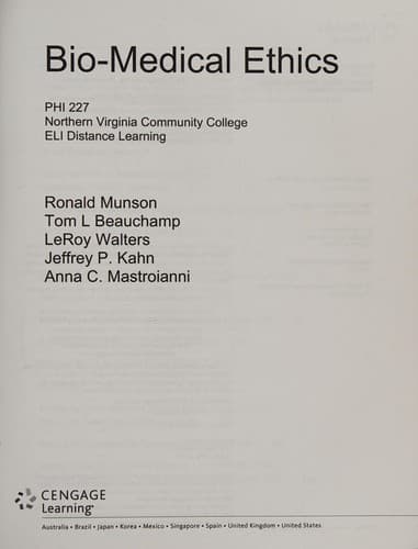 Tapa de Bio-Medical Ethics