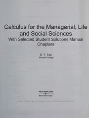 Tapa de Calculus for the Managerial, Life and Social Sciences, with Selected Student Solutions Manual Chapters