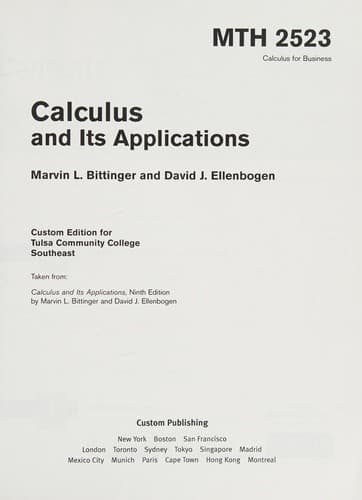 Tapa de Calculus and Its Applications