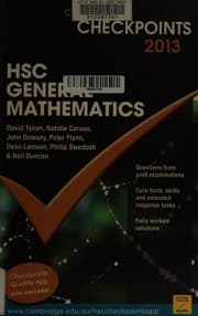 Tapa de Cambridge Checkpoints HSC General Mathematics 2013