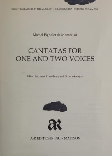 Tapa de Cantatas for one and two voices