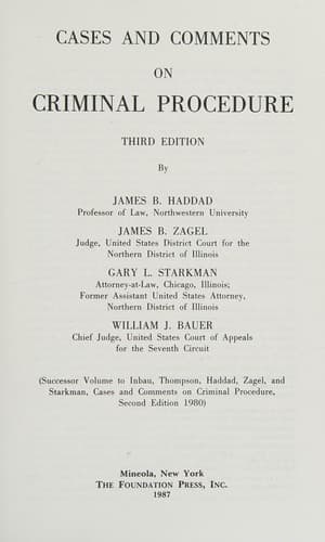Tapa de Cases and comments on criminal procedure