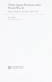 Tapa de China-Japan Relations after World War Two