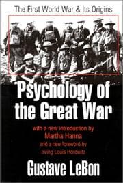 Tapa de Psychology of the Great War
