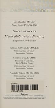 Tapa de Clinical handbook for medical-surgical nursing
