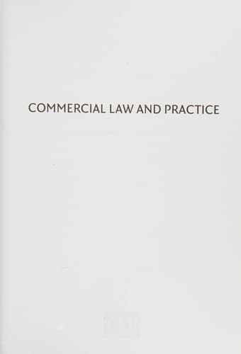 Tapa de Commercial Law and Practice 2013