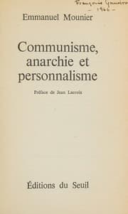 Tapa de Communisme, anarchie et personnalisme
