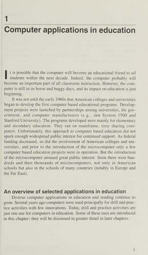 Tapa de Computer applications in reading