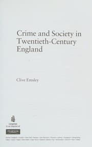 Tapa de Crime and society in twentieth-century England