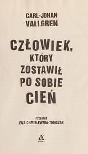 Tapa de Czlowiek ktory zostawil po sobie cien (Polish Edition)