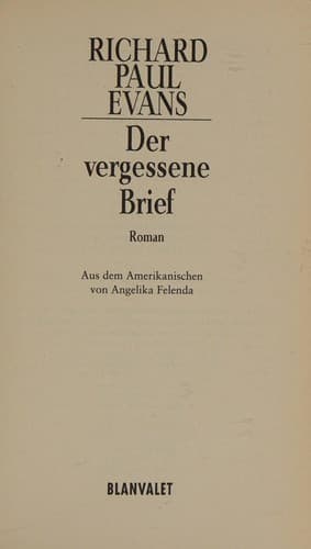 Tapa de Der vergessene Brief