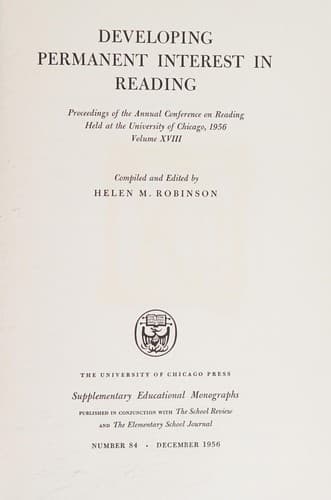 Tapa de Developing Permanent Interest in Reading
