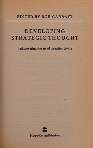 Tapa de Developing strategic thought