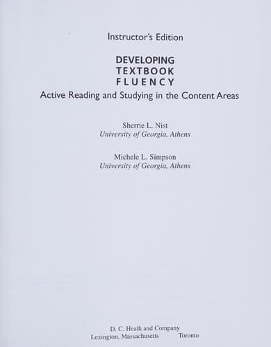 Tapa de Developing textbook fluency