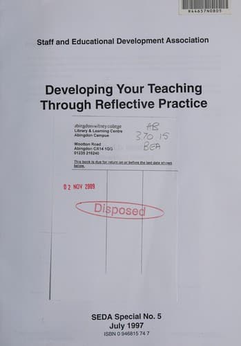 Tapa de Developing Your Teaching Through Reflective Practice (SEDA Special)