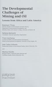 Tapa de The developmental challenges of mining and oil