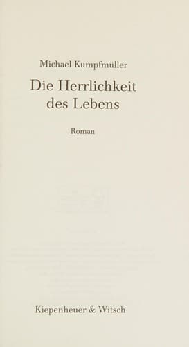 Tapa de Die Herrlichkeit des Lebens