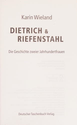 Tapa de Dietrich & Riefenstahl