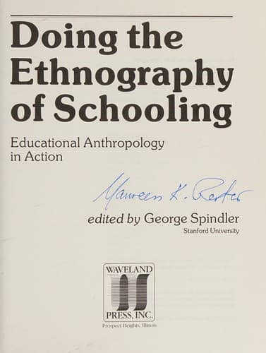 Tapa de Doing the ethnography of schooling