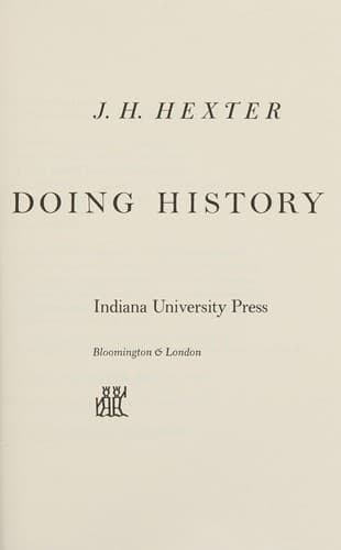 Tapa de Doing History