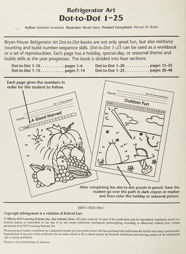 Tapa de Dot-to-Dot 1-25, Grades K-1