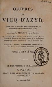 Tapa de Oeuvres de Vicq-d'Azyr