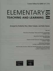 Tapa de Elementary Teaching and Learning I & Ii (Custom Edition for EDMS 511/512)